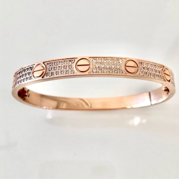 Pave Diamond Love Screw Bracelet with Screwdriver in Rose Gold - Picture 9 of 10